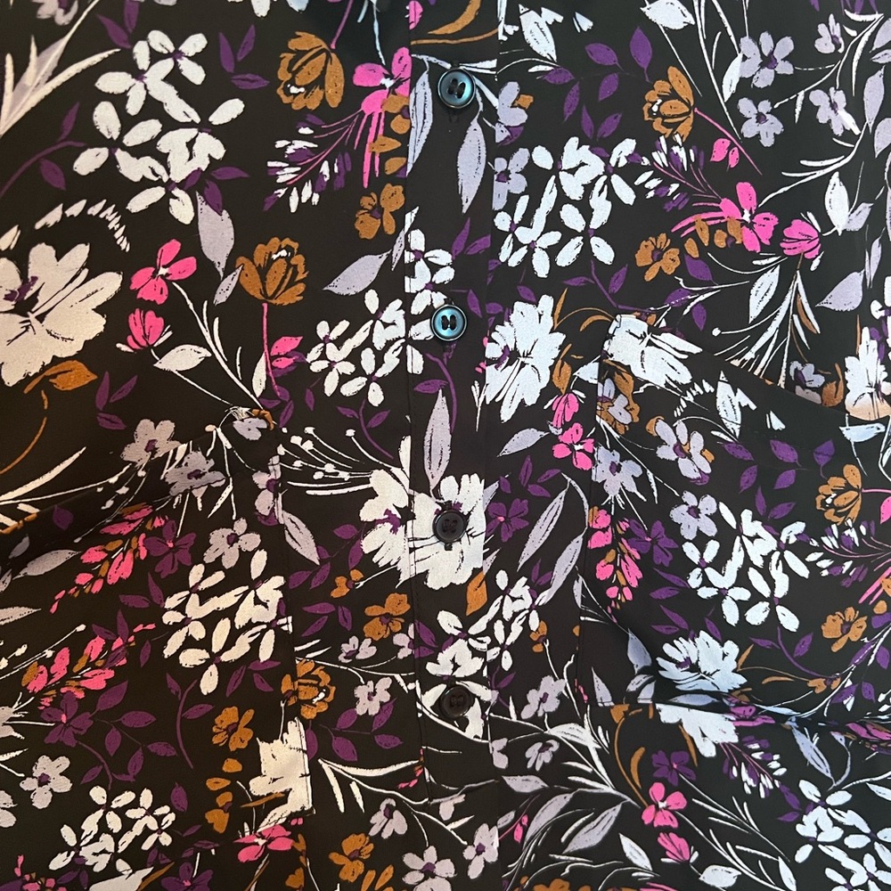 ✨ Lane Bryant Floral Collared Button Blouse Multicolor Plus 18/20 - Picture 2 of 9